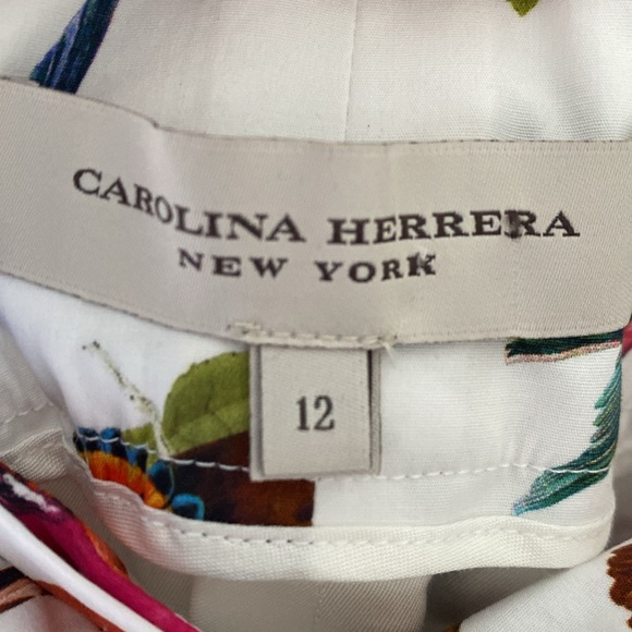 Carolina Herrera Bird Print Lightweight Pants. Size 12 - Picture 6 of 9